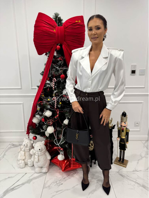 Biała koszula satynowa CHLOE 161 - photo #3