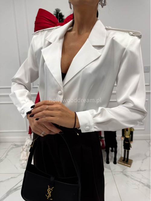 Biała koszula satynowa CHLOE 161 - photo #7