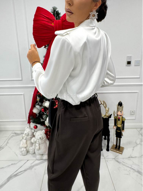 Biała koszula satynowa CHLOE 161 - photo #9