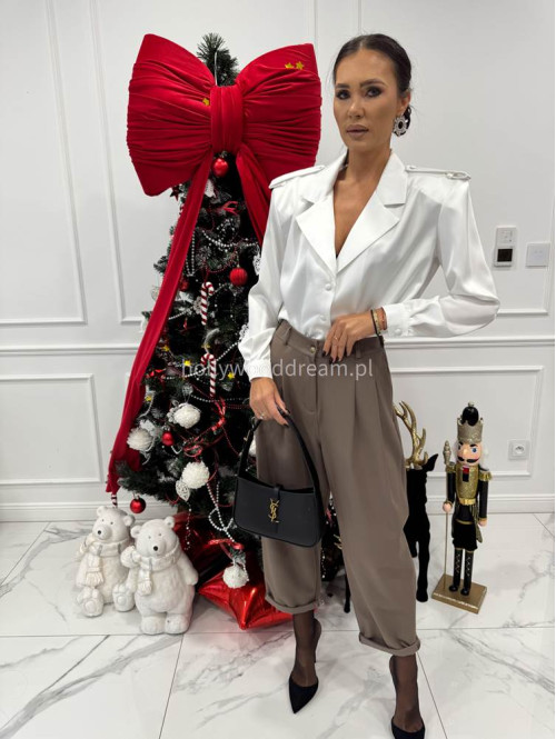 Biała koszula satynowa CHLOE 161 - photo #11