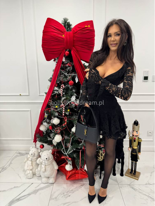 Czarny kombinezon koronkowy z guzikami PABLO 17 - photo #3