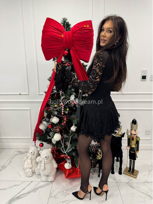 Czarny kombinezon koronkowy z guzikami PABLO 17 - photo #4