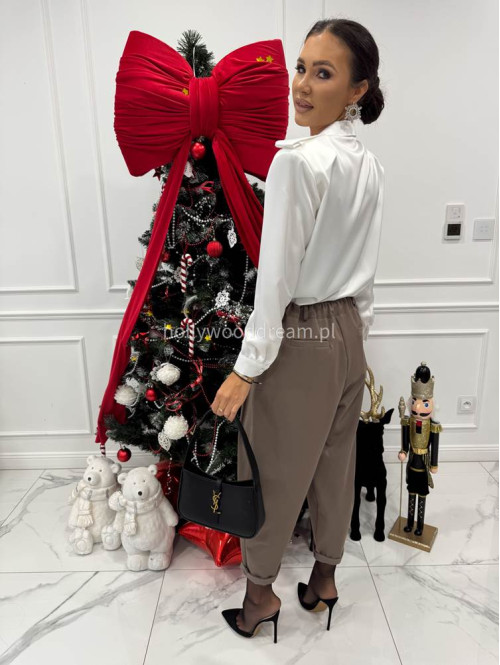 Mokka spodnie eleganckie szerokie na gumce DANNY 02 - photo #4