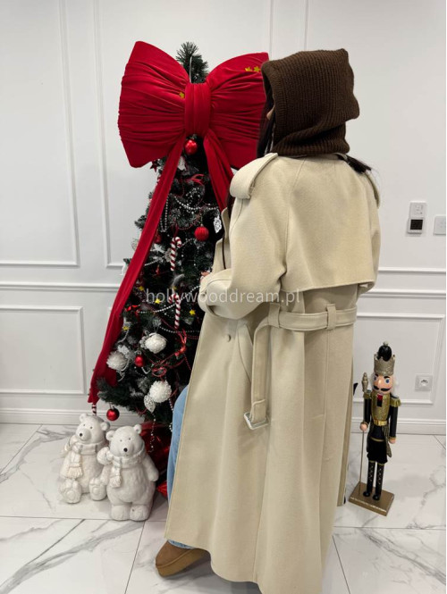 Brązowy kaptur z grubym spoltem i sznurkami balaclava FROST 94 - photo #1