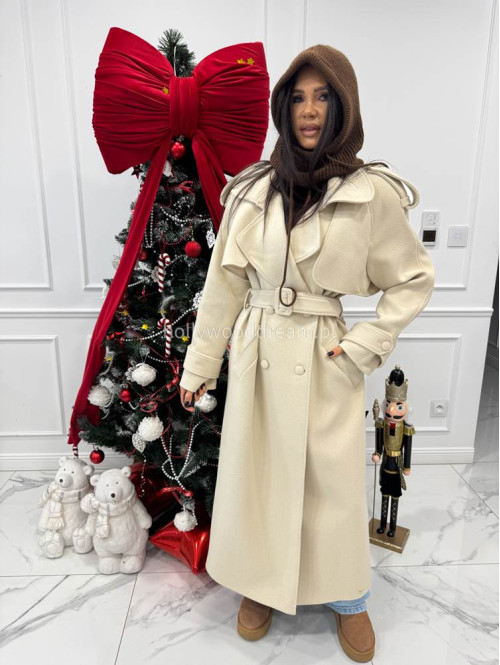 Brązowy kaptur z grubym spoltem i sznurkami balaclava FROST 94 - photo #3