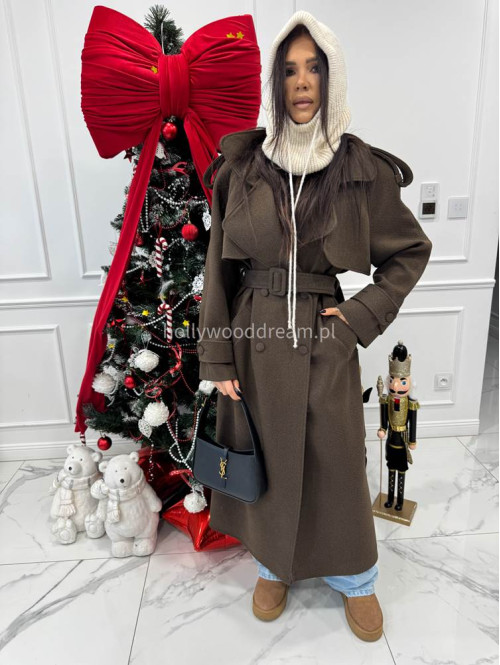 Jasno beżowy kaptur z grubym spoltem i sznurkami balaclava FROST 94 - photo #1