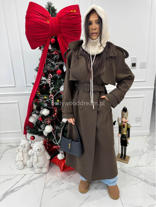 Jasno beżowy kaptur z grubym spoltem i sznurkami balaclava FROST 94 - photo #2