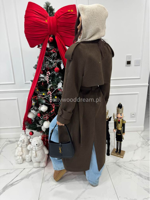 Jasno beżowy kaptur z grubym spoltem i sznurkami balaclava FROST 94 - photo #4