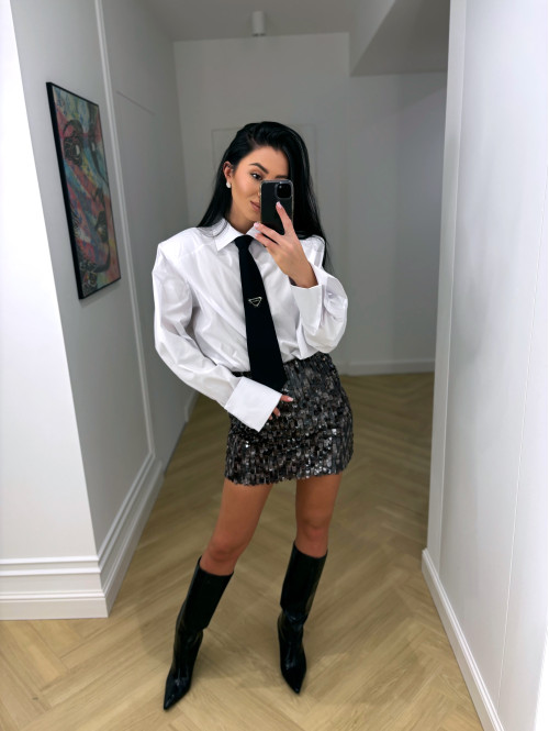 Czekoladowa spódnica mini w cekiny Amelia 09 - photo #3