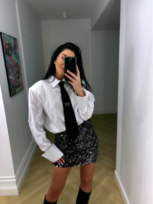 Biała koszula elegancka z krawatem ESSENTIAL 25 - photo #19