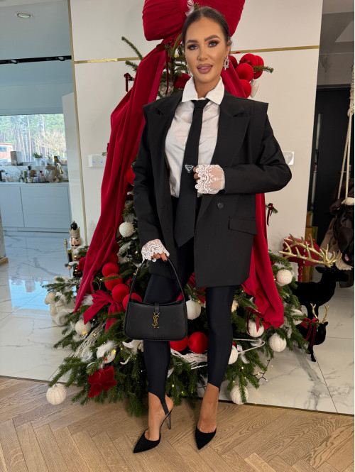 Biała koszula elegancka z krawatem ESSENTIAL 25 - photo #26