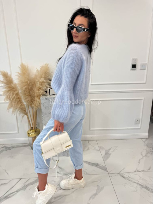 Błękitne spodnie sztruksowe AMADEO 06,52 - photo #5