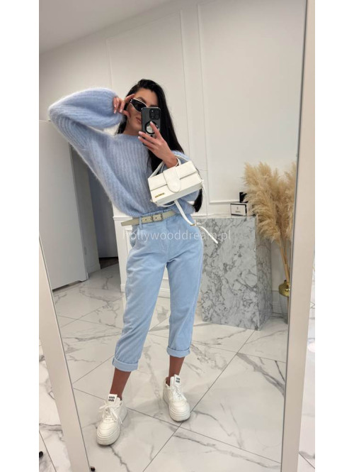 Błękitne spodnie sztruksowe AMADEO 06,52 - photo #6