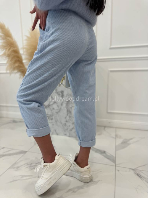 Błękitne spodnie sztruksowe AMADEO 06,52 - photo #8