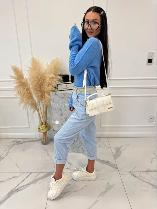 Błękitne spodnie sztruksowe AMADEO 06,52 - photo #11