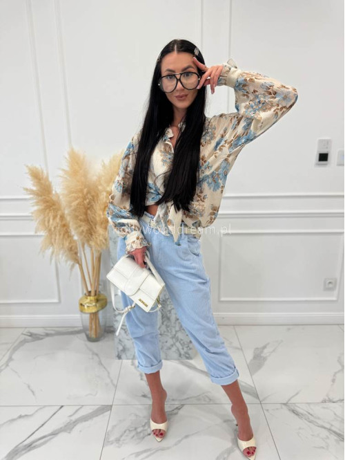 Błękitne spodnie sztruksowe AMADEO 06,52 - photo #13