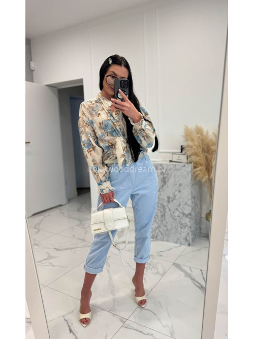 Błękitne spodnie sztruksowe AMADEO 06,52 - photo #17