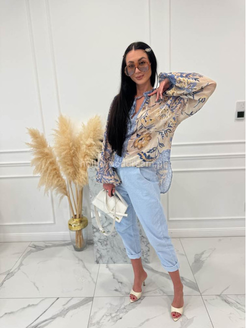 Błękitne spodnie sztruksowe AMADEO 06,52 - photo #18