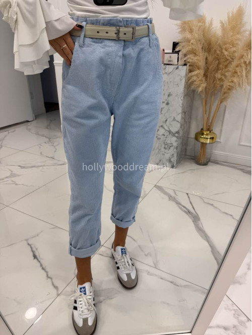 Błękitne spodnie sztruksowe AMADEO 06,52 - photo #23