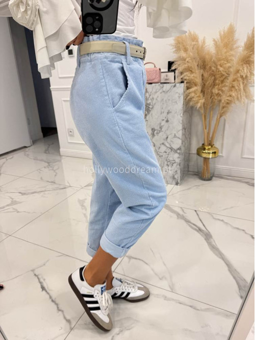 Błękitne spodnie sztruksowe AMADEO 06,52 - photo #36