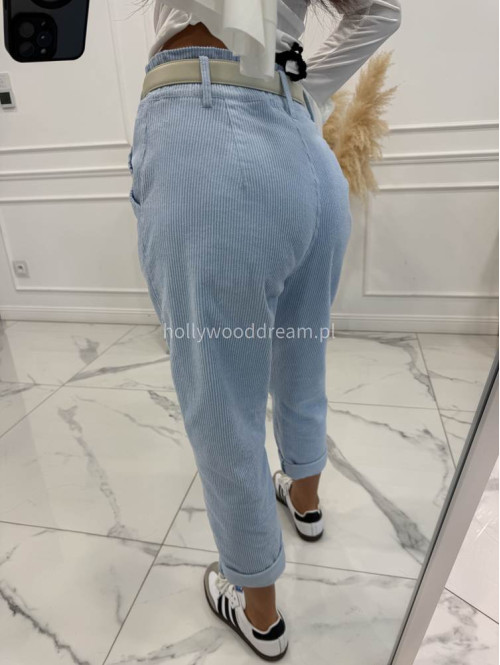 Błękitne spodnie sztruksowe AMADEO 06,52 - photo #25
