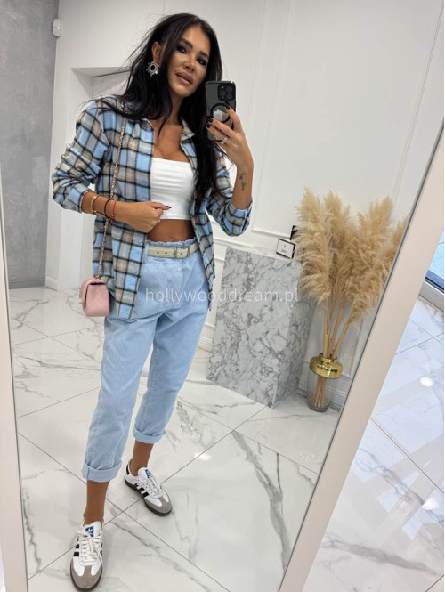 Błękitne spodnie sztruksowe AMADEO 06,52 - photo #28