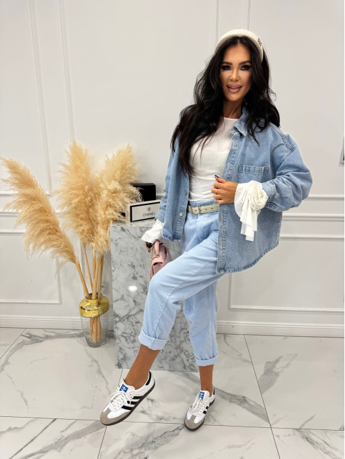 Jasno niebieska koszula jeansowa z kieszenią DENIM 52 - photo #2