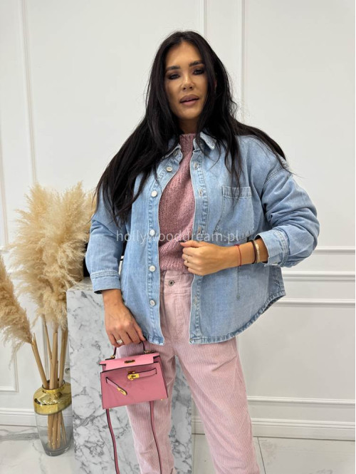 Jasno niebieska koszula jeansowa z kieszenią DENIM 52 - photo #6