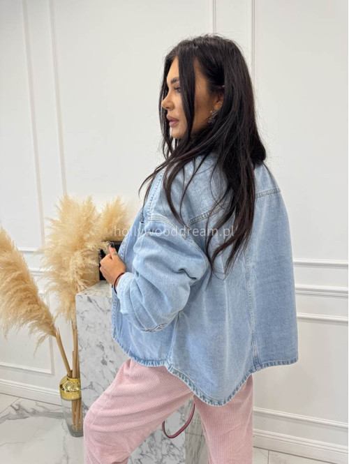 Jasno niebieska koszula jeansowa z kieszenią DENIM 52 - photo #7