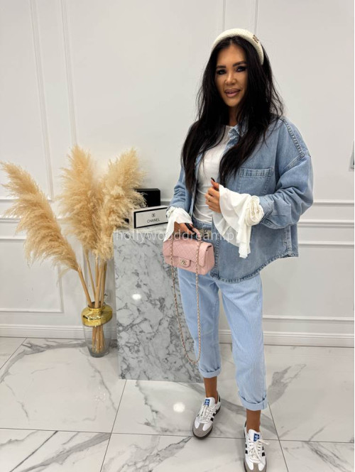 Jasno niebieska koszula jeansowa z kieszenią DENIM 52 - photo #10