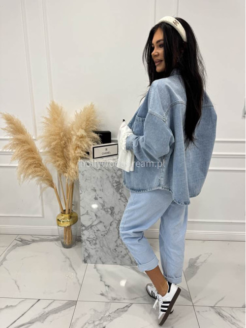 Jasno niebieska koszula jeansowa z kieszenią DENIM 52 - photo #11