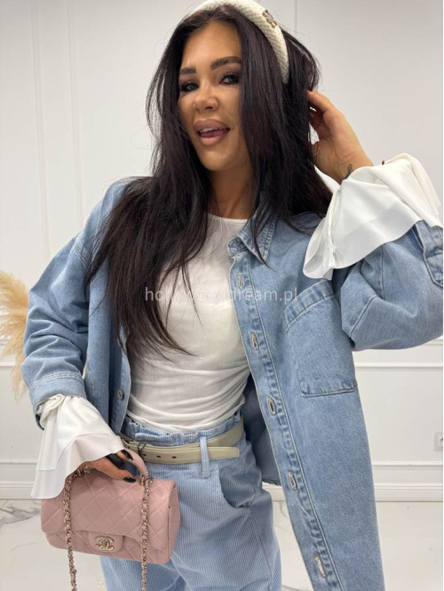 Jasno niebieska koszula jeansowa z kieszenią DENIM 52 - photo #13