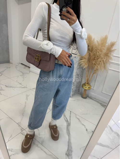 Biała bluzka bawełniana z różami na rękawie Róża 52 - photo #0