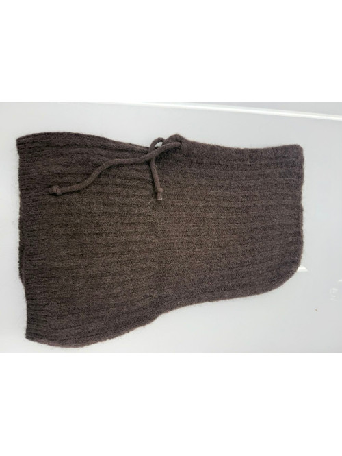 Czekoladowy kaptur balaclava z domieszką alpaki Sylvia - photo #1