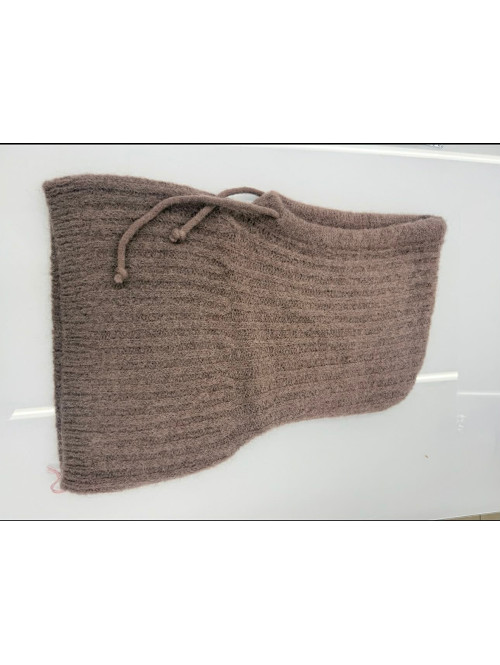 Jasna czekolada kaptur balaclava z domieszką alpaki Sylvia - photo #1