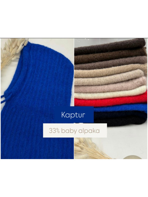 Jasna czekolada kaptur balaclava z domieszką alpaki Sylvia - photo #2