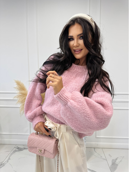 Pudrowy róż sweter oversize Ksawery 06 - photo #27