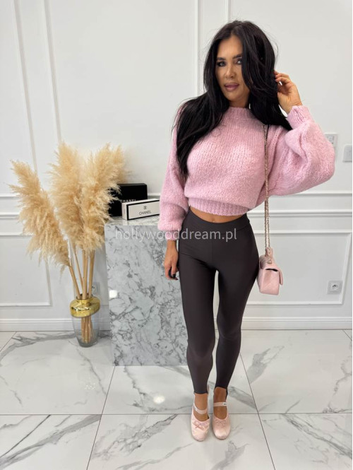 Pudrowy róż sweter oversize Ksawery 06 - photo #7