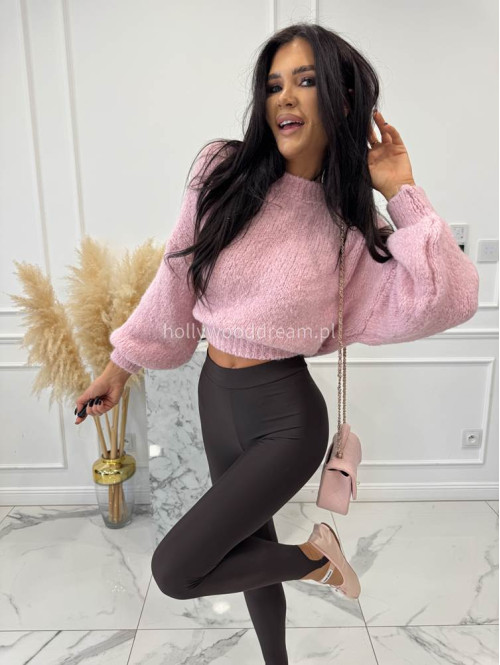 Pudrowy róż sweter oversize Ksawery 06 - photo #9