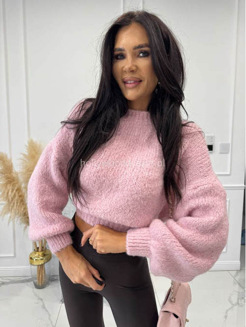 Pudrowy róż sweter oversize Ksawery 06 - photo #10