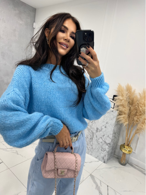 Niebieski sweter oversize Ksawery 06 - photo #3