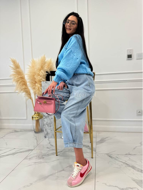 Niebieski sweter oversize Ksawery 06 - photo #10