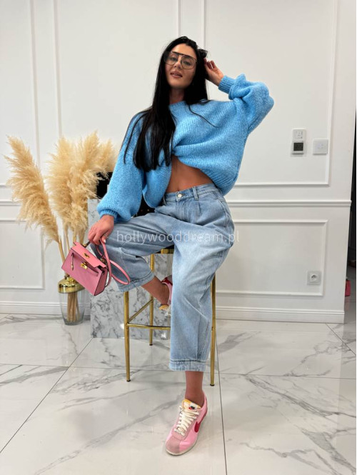 Niebieski sweter oversize Ksawery 06 - photo #11