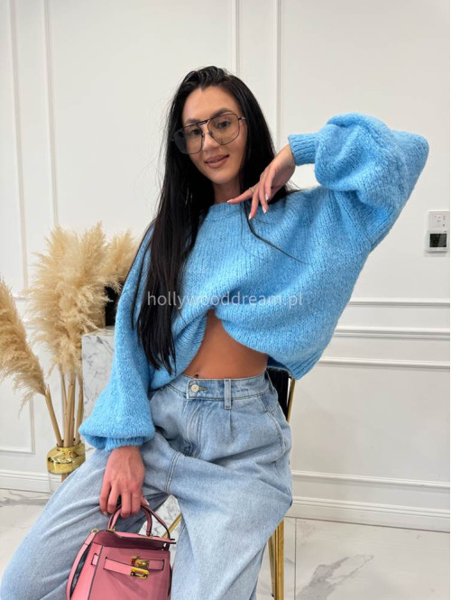 Niebieski sweter oversize Ksawery 06 - photo #14