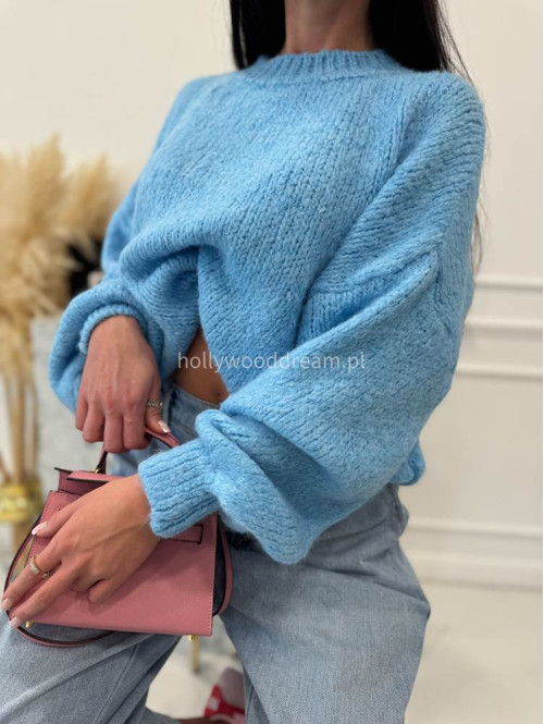 Niebieski sweter oversize Ksawery 06 - photo #13