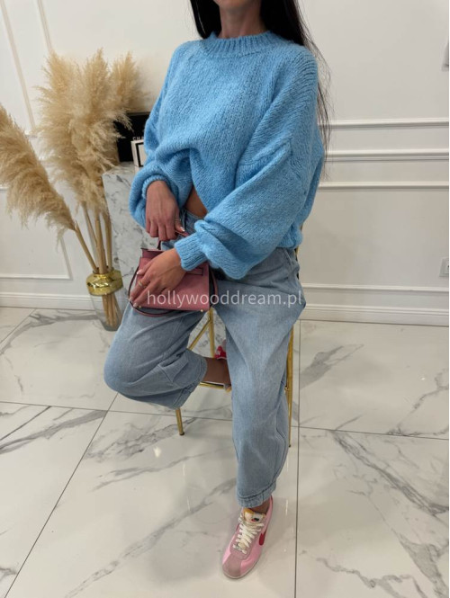 Niebieski sweter oversize Ksawery 06 - photo #15