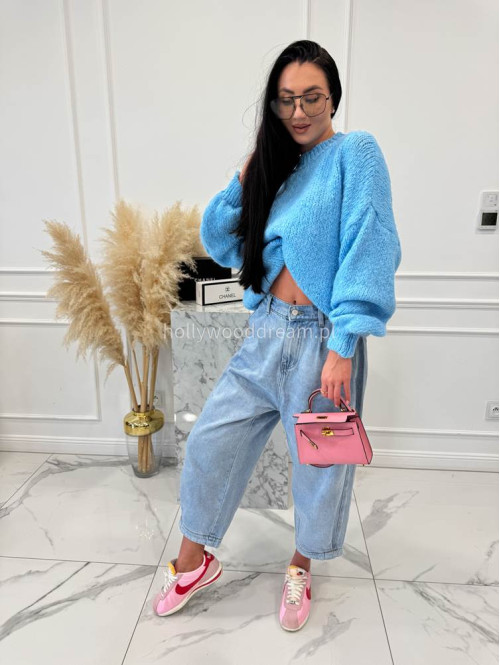 Niebieski sweter oversize Ksawery 06 - photo #17