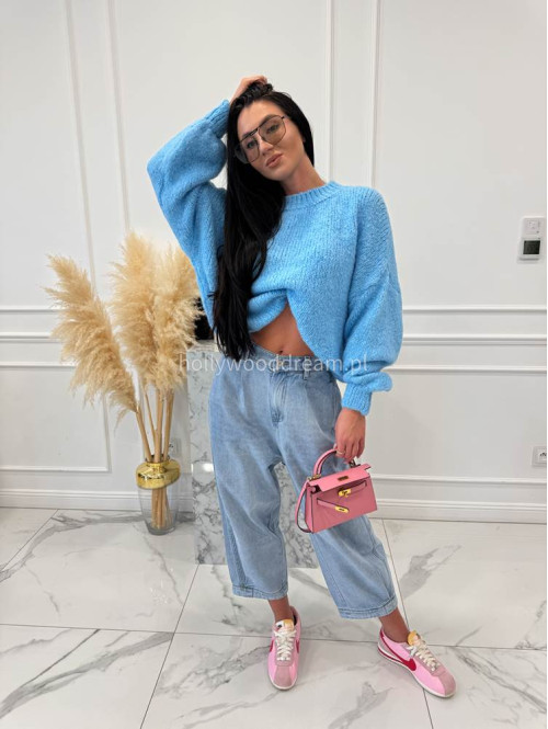 Niebieski sweter oversize Ksawery 06 - photo #16
