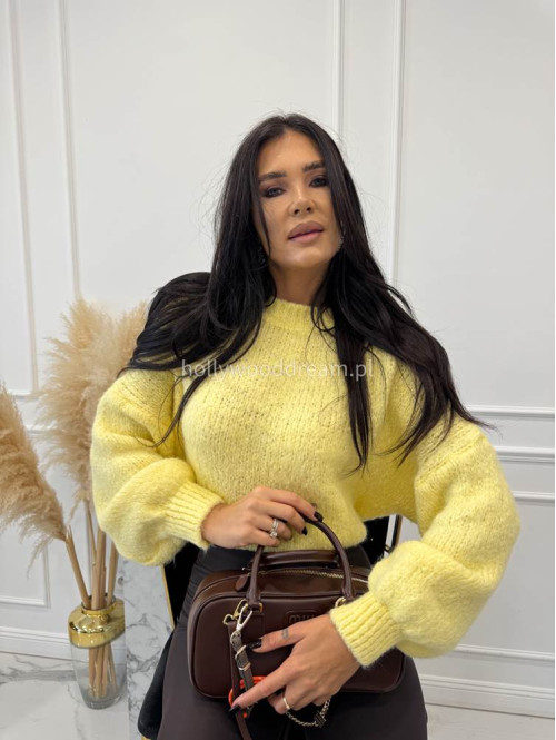 Pastelowy żółty sweter oversize Ksawery 06 - photo #16