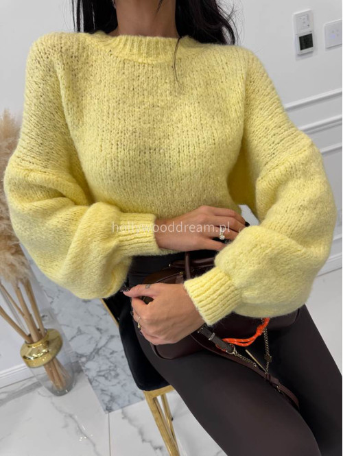 Pastelowy żółty sweter oversize Ksawery 06 - photo #18